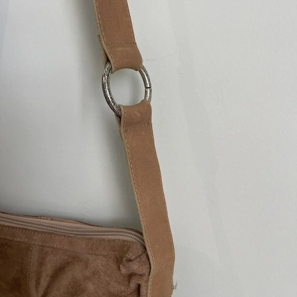 Genuine Leatherock Tan Leather Suede Fringed Crossbody Purse - Picture 6 of 9